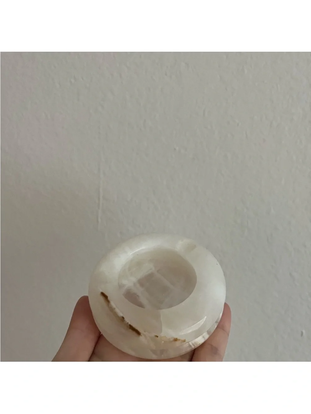 Polished White Onyx Egg Sculpture